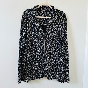 Soma two piece pajama set black and white floral